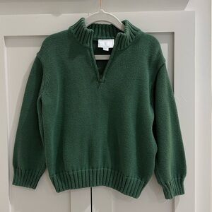 Little English Forest Green Three Quarter Zip Sweater 4T